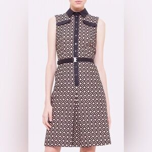 Akris Punto Dot Embroidered Sleeveless Shirt Dress